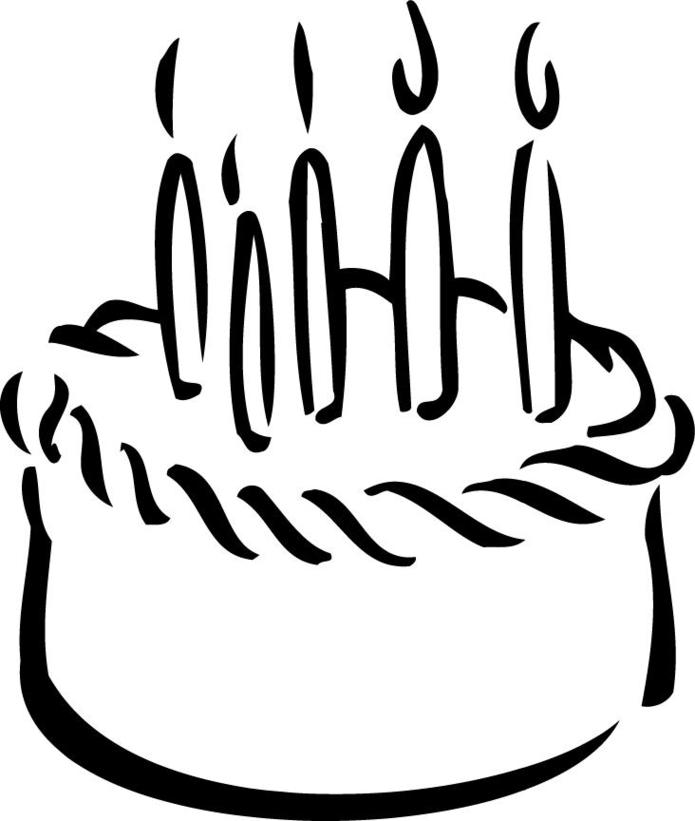 Birthday Cake Outline Clipart - Free to use Clip Art Resource