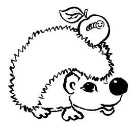 Cute Hedgehog Line Art - Free Clip Art