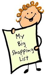 Full Version of Stick Figure Holding 'My Big Shopping' List Clipart