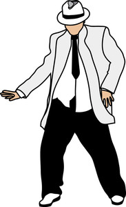 Man Dancing Clipart Image - Chubby Guy Wearing Suit and Tie Dancing