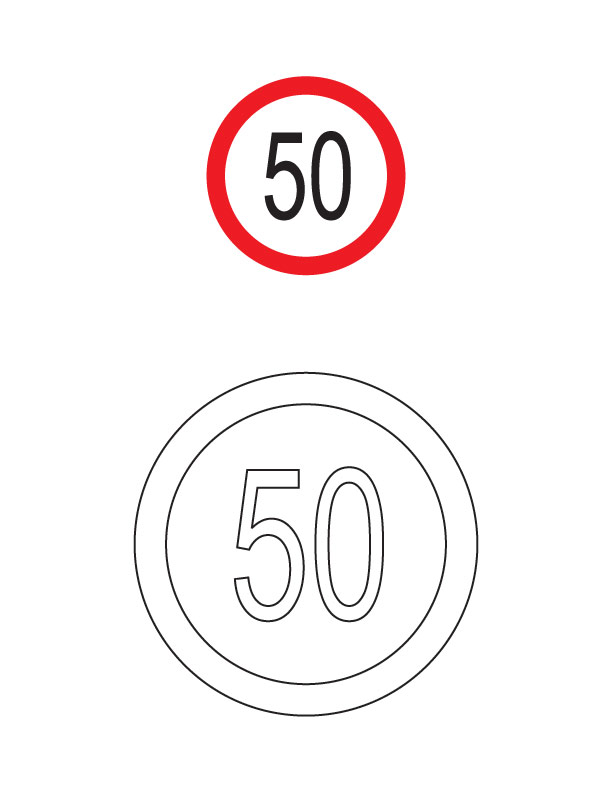 traffic traffic signs Colouring Pages