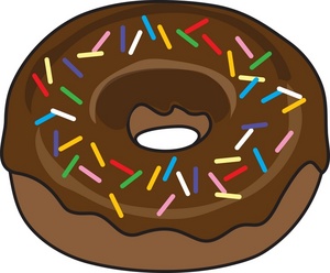 Iced Donut Clipart Image - Colorful sprinkes on top of a chocolate ...