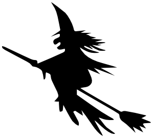 Flying witch on broom clip art at vector clip art - Clipartix