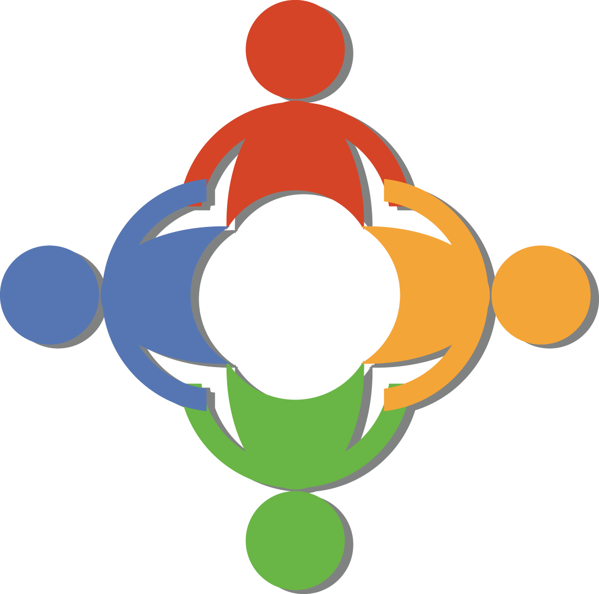 Group of people working together clipart