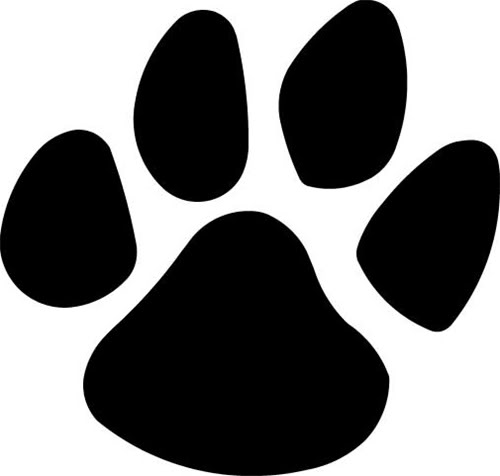 panther paw print Colouring Pages