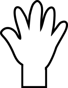 Handprint Clipart Black And White - Free Clipart ...