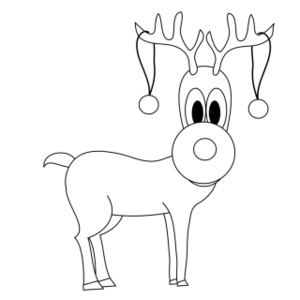 Reindeer Clipart Image - Black and White Reindeer Coloring Page