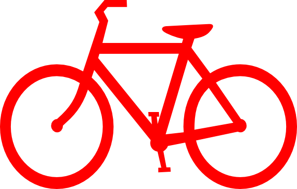 Red Bicycle Outline Clip Art - vector clip art online ...
