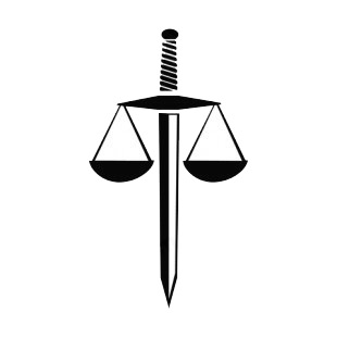 Law of justice sword and balance business decals, decal sticker #12527