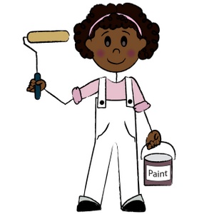 Painter Clipart Image - Little African American black girl holding ...