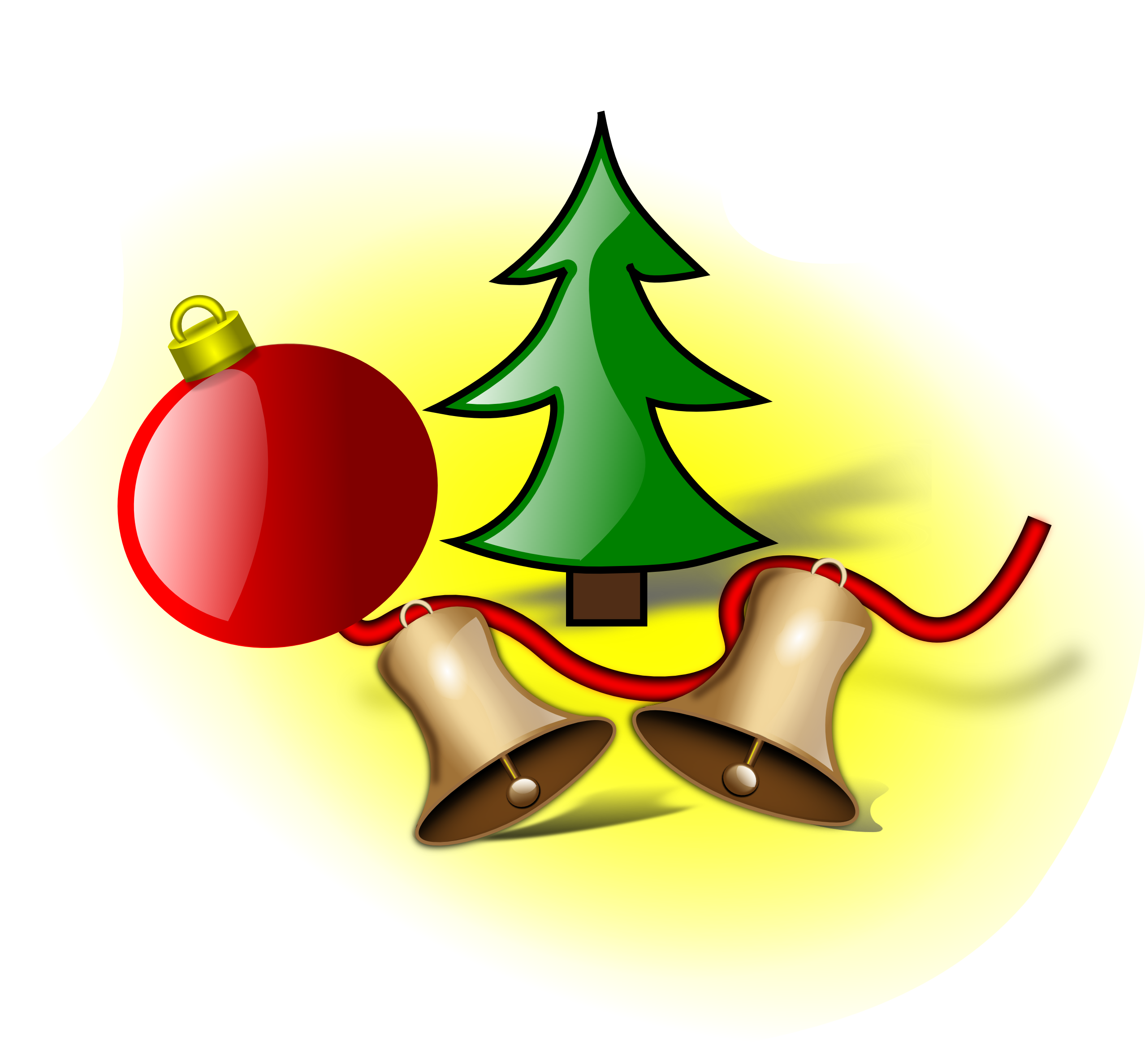 Clip Art: Tree Jingle Bells Ornament Christmas ...