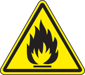 Flammable Symbol Label by SafetySign.com - J6543