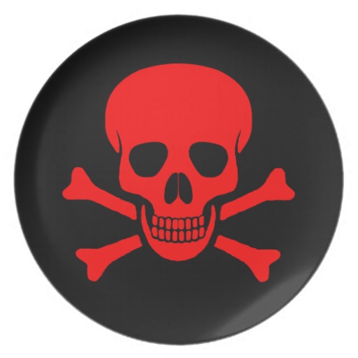 Red Skull & Crossbones Plate from Zazzle.