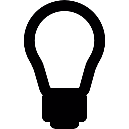 Light bulb outline with black base vector icon | Free Other icons