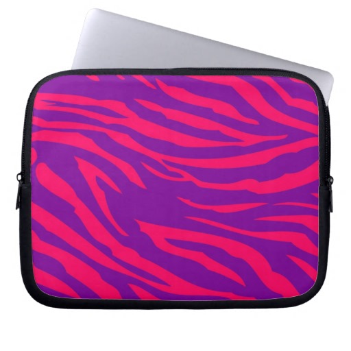 Hot Pink Purple Zebra Print Animal Protective Case Laptop Computer