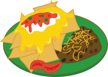 Free Clip Art Illustration Of A Nachos With Refried Beans ...
