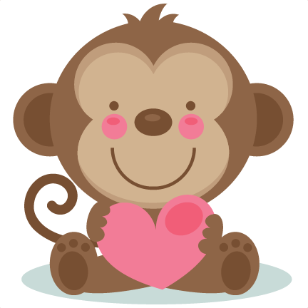 Funny Valentine Monkey Clipart