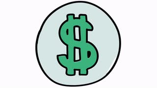 dollar sign icon cartoon illustration hand drawn animation ...