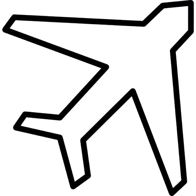 Airplane outline rotated Icons | Free Download