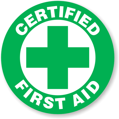 First Aid Hard Hat Stickers - For First Aid Certified Team