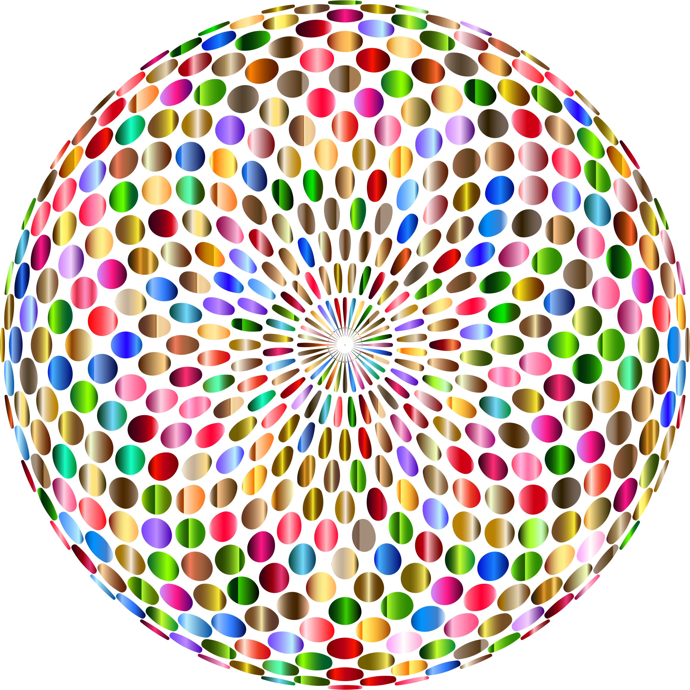 Clipart - Psychedelic Chromatic Disco Ball No Background