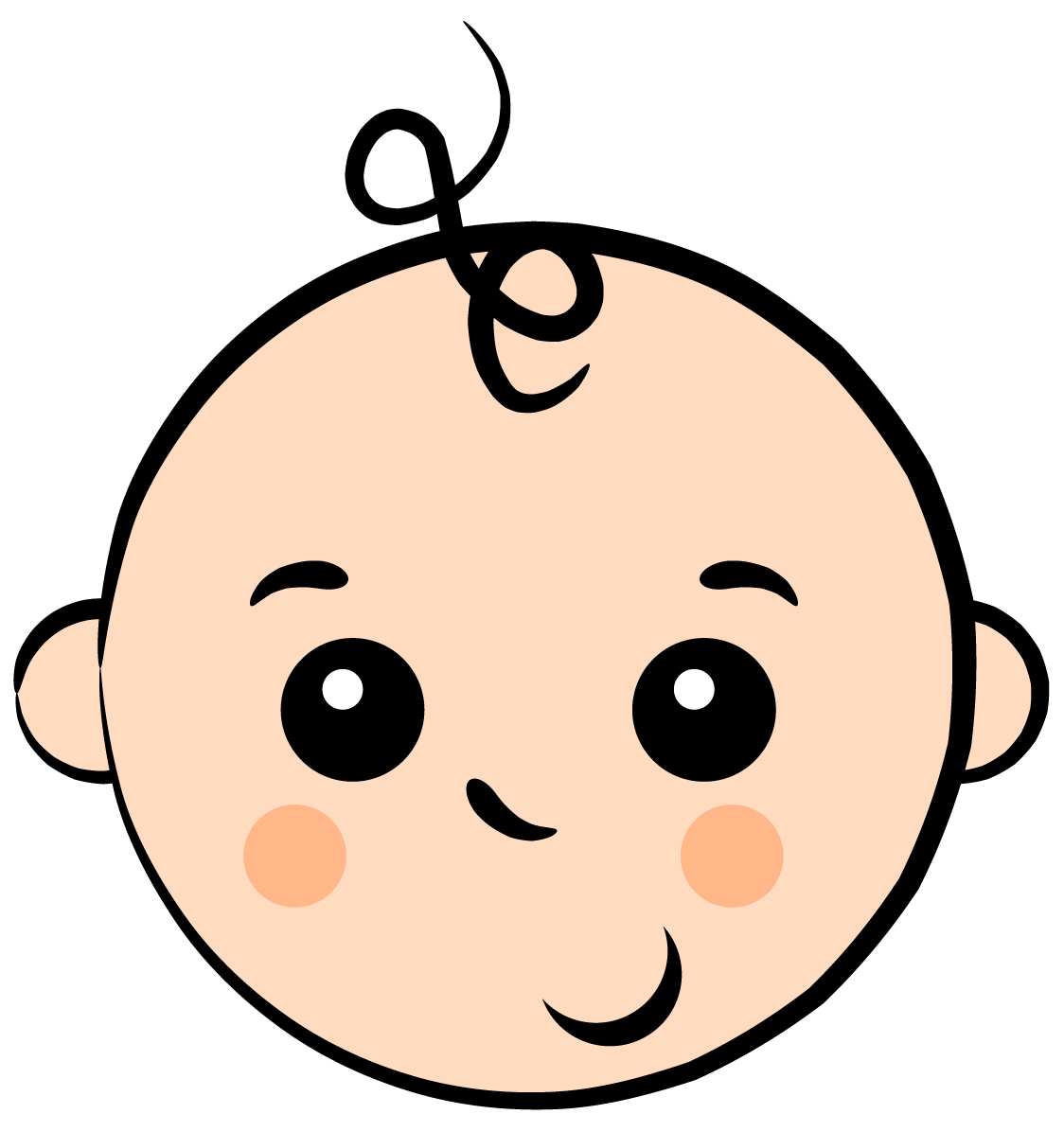 Baby face cartoon clip art