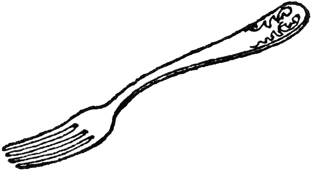 Fork black and white clipart