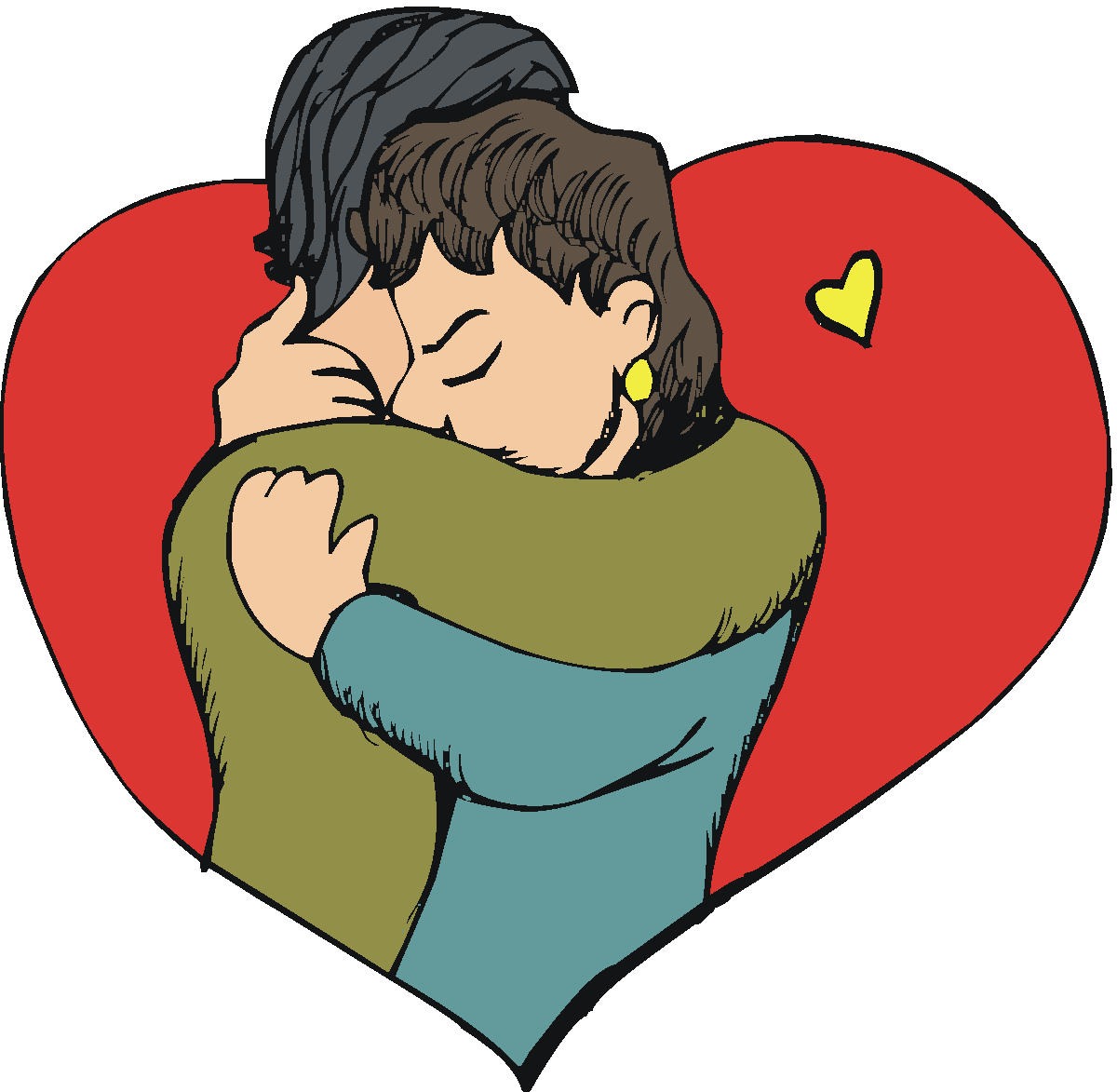Couple Hugging Clipart