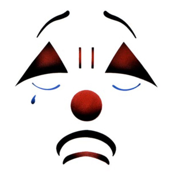 Tearful Clown Adult - Stencil by Dinair - Masks - Stencils
