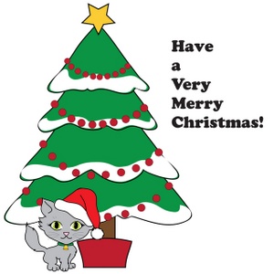 Cat christmas clip art free