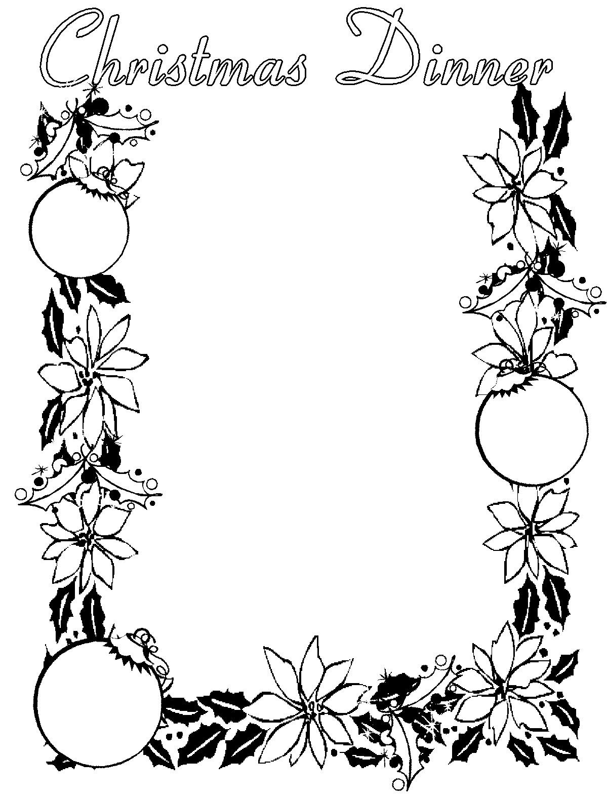 Christmas Border Clipart Black And White – Happy Holidays!
