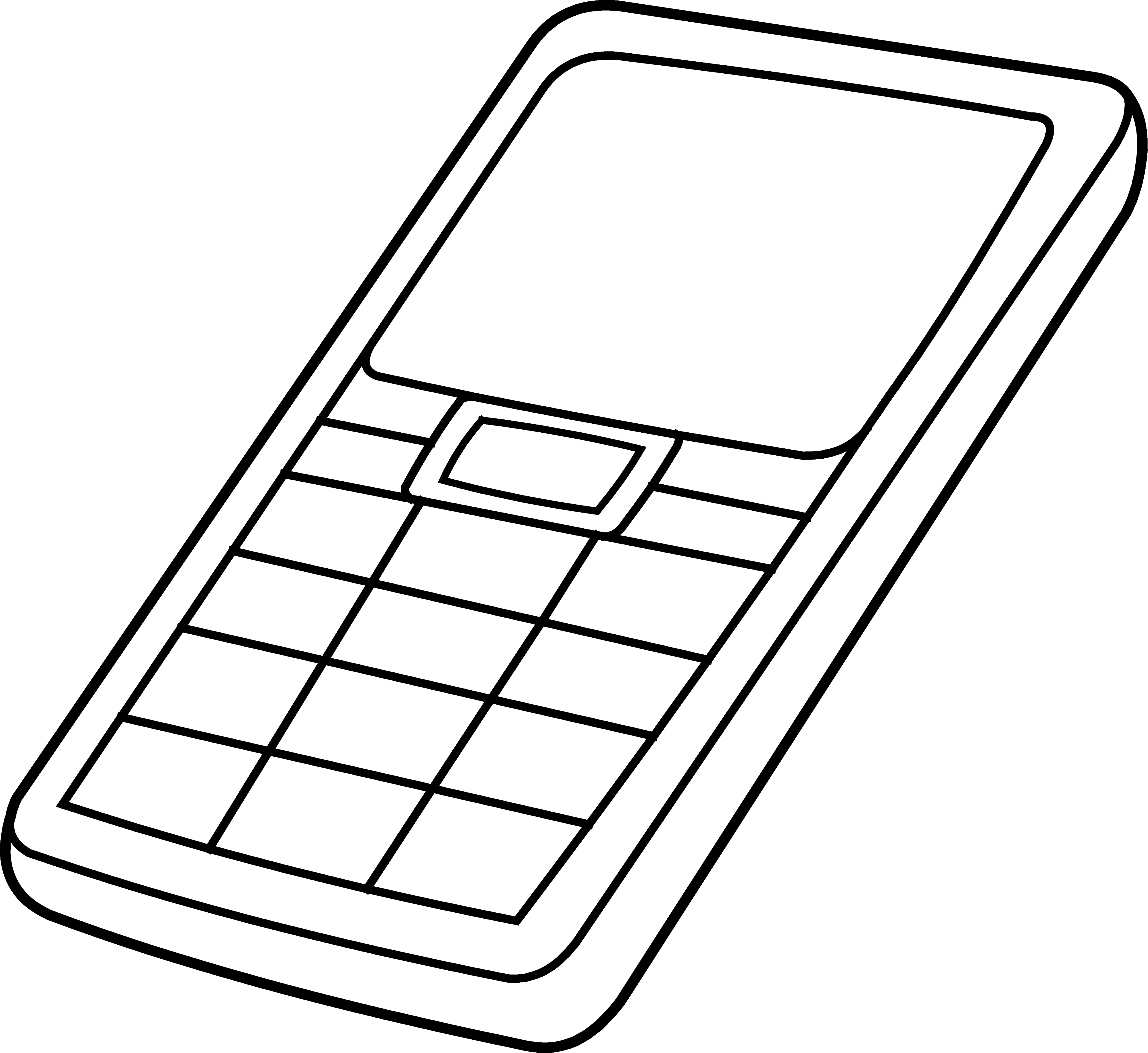 Black and white cell phone clipart