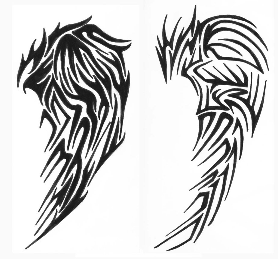 Baby Angel Tribal Wings Tattoo Design | Fresh 2017 Tattoos Ideas