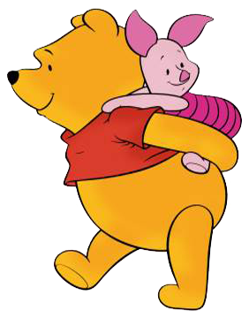 Pooh & Piglet Together Clipart