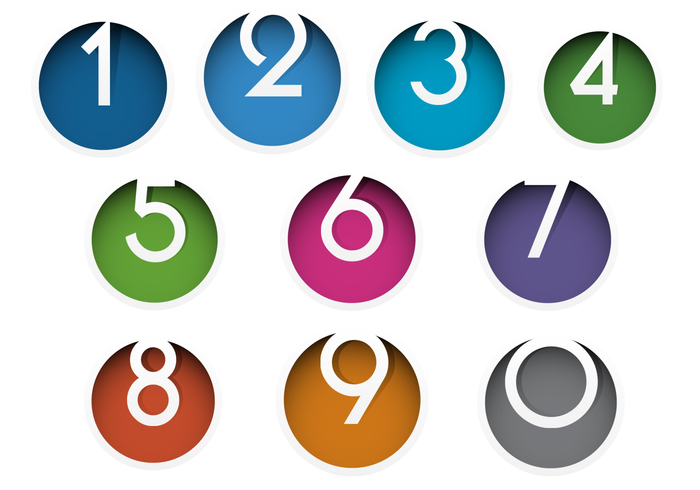 Colorful Number Icon Vector Pack - Download Free Vector Art, Stock ...