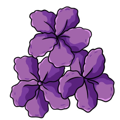 Purple flowers clipart no background