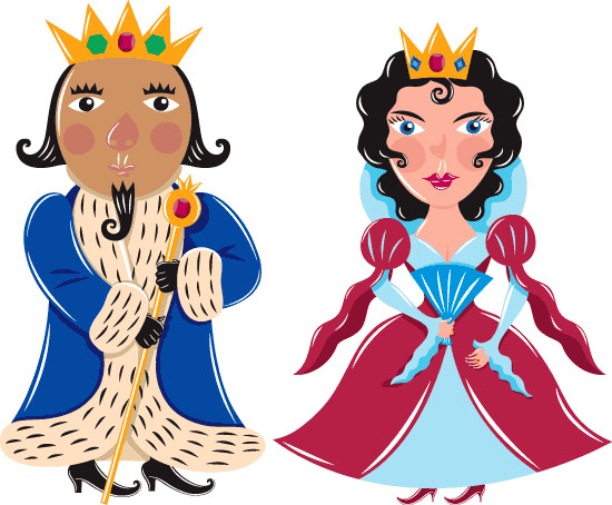 Queen and king clipart
