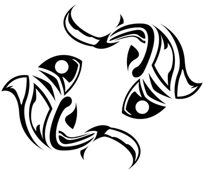 Aqua Tribal Fish And Water Animal Tattoo Design