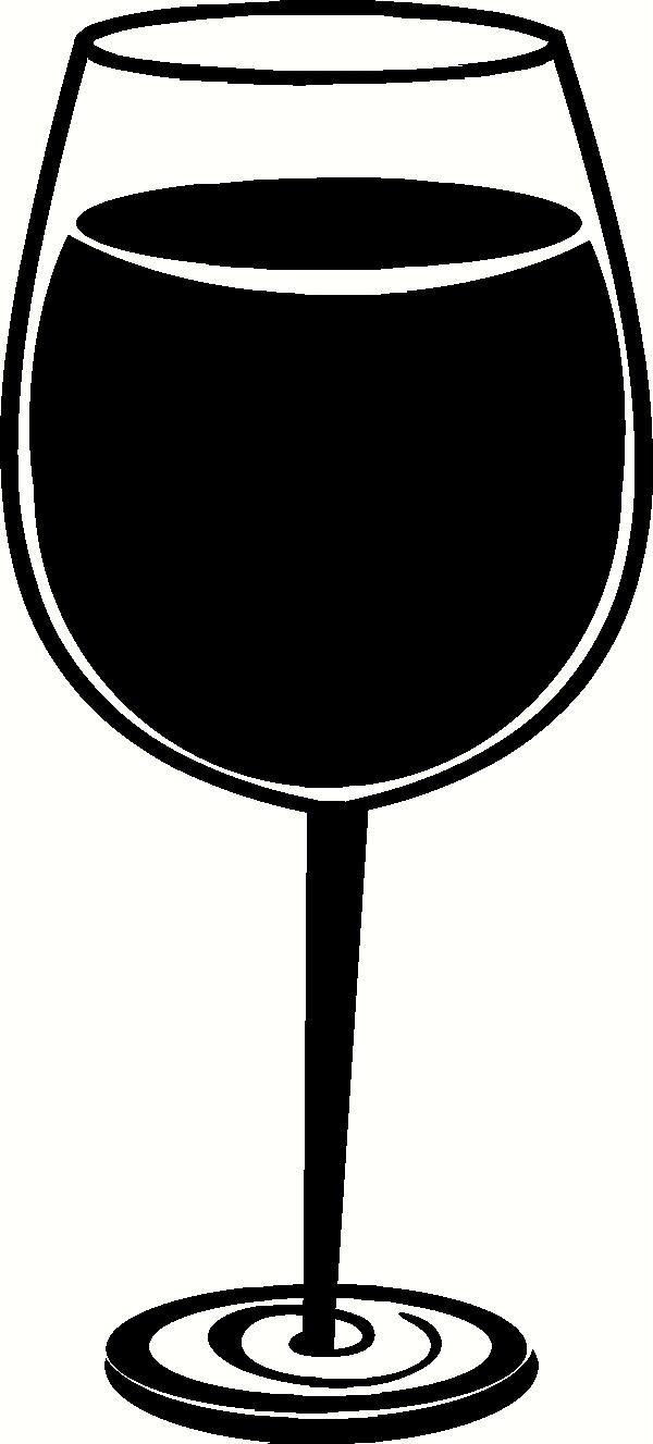 Wine glass clip art black white