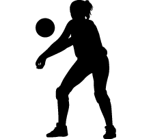 Volleyball player silhouette clipart