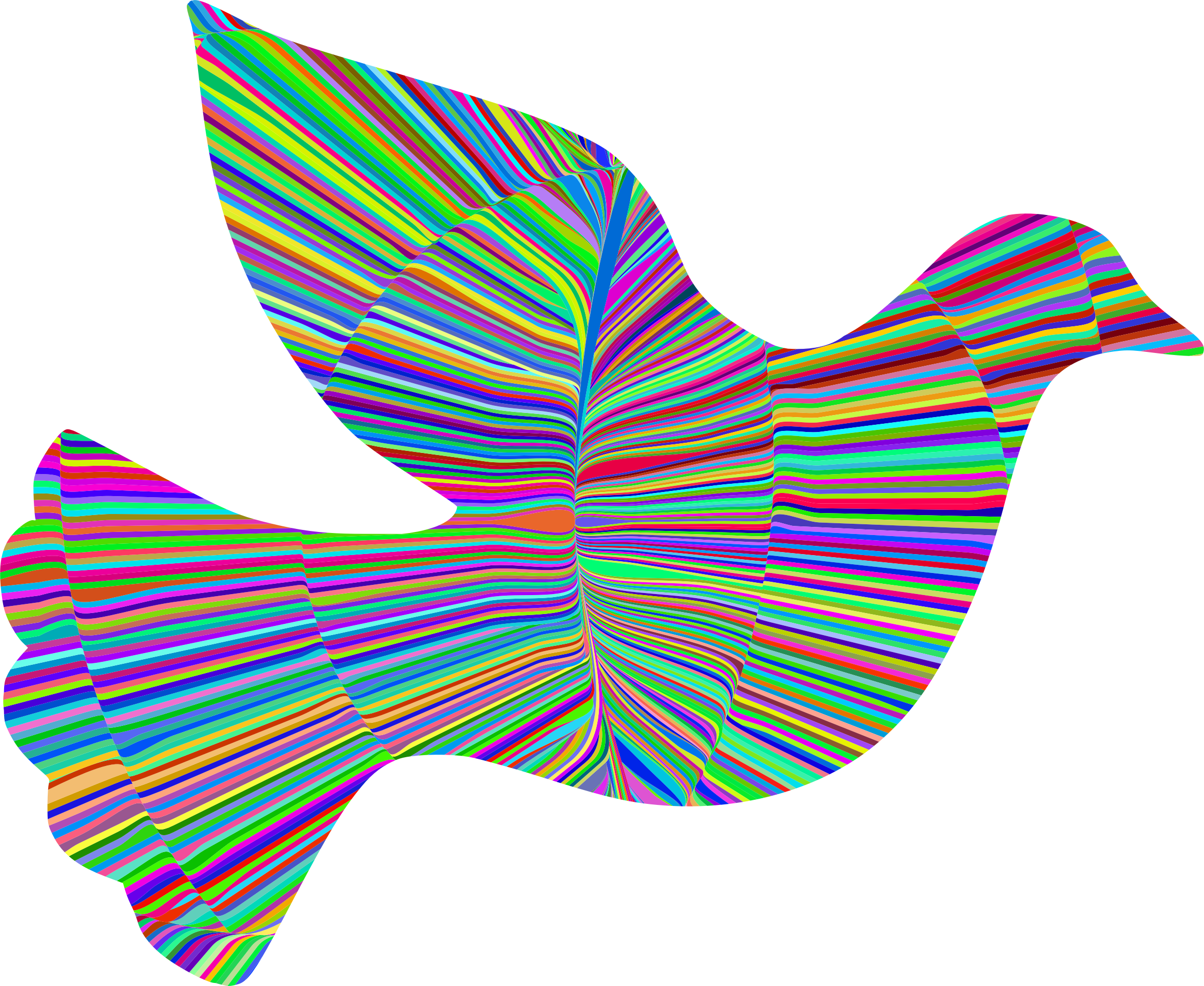 Clipart - Psychedelic Waves Peace Dove
