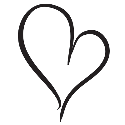 Curly heart outline clipart png