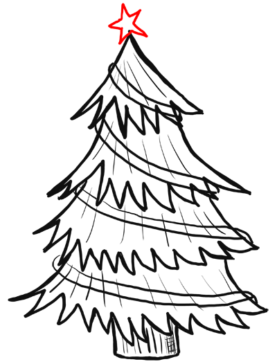 How to Draw Christmas Trees Step by Step Drawing Lesson - How to ...