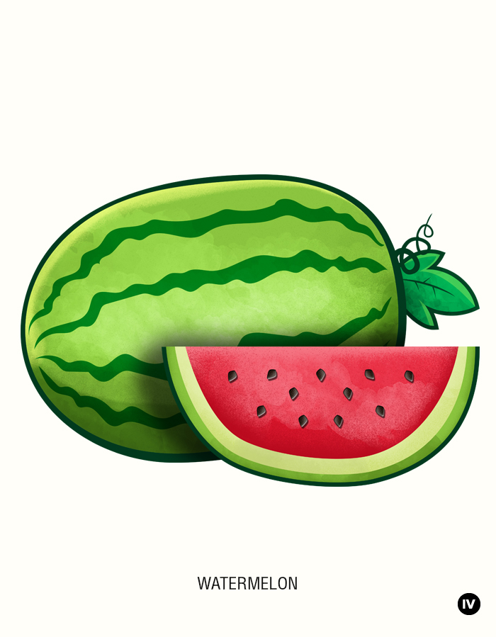30 Days of Drawing Fruits & Veggies – Day 19: Watermelon |