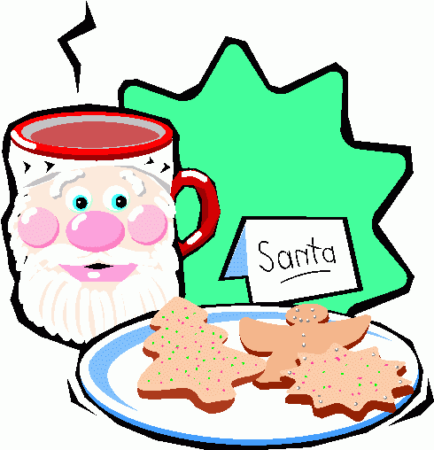 Christmas cookies and milk clipart