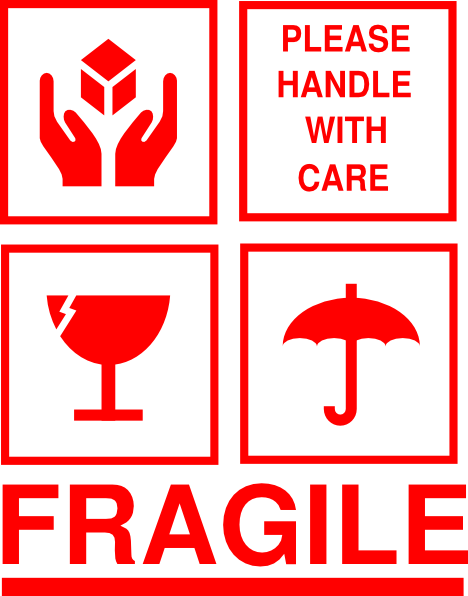 Fragile label clipart