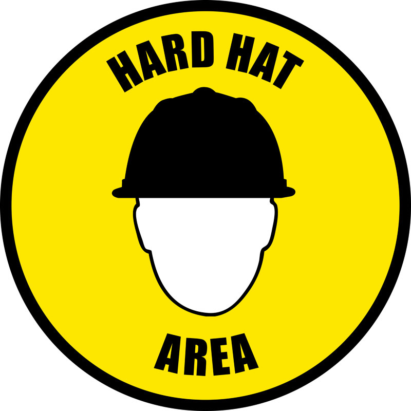 Hard Hat Area - Floor Sign Custom signs available
