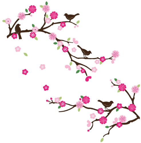 Amazon.com: Blossoms and Branches Decorative Peel & Stick Wall Art ...