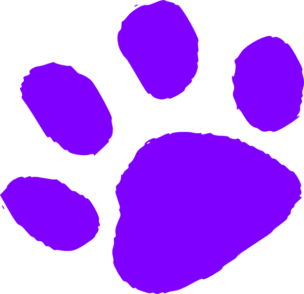Purple Paw Print Clip Art - vector clip art online ...