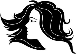 Hair Clipart Image - Young Woman With Flowing Hair in Profile